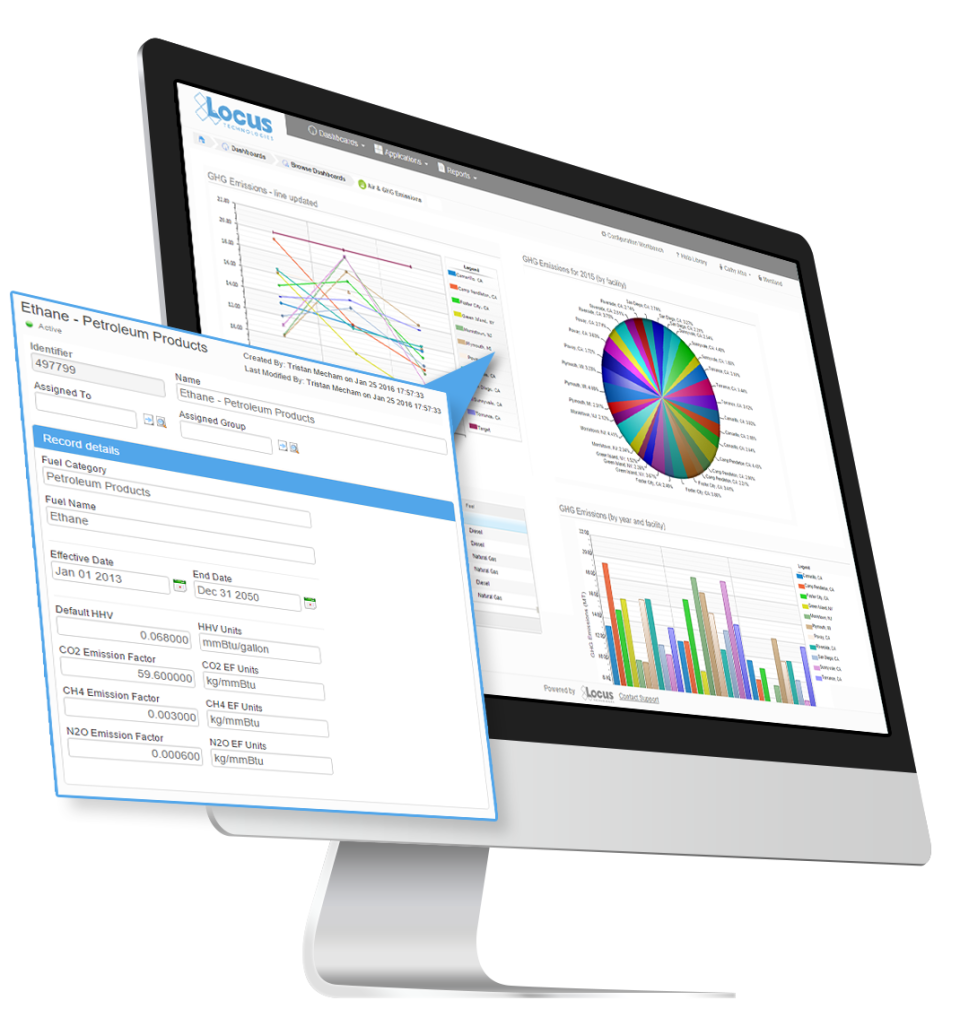 screenshot of Locus Air Quality Management